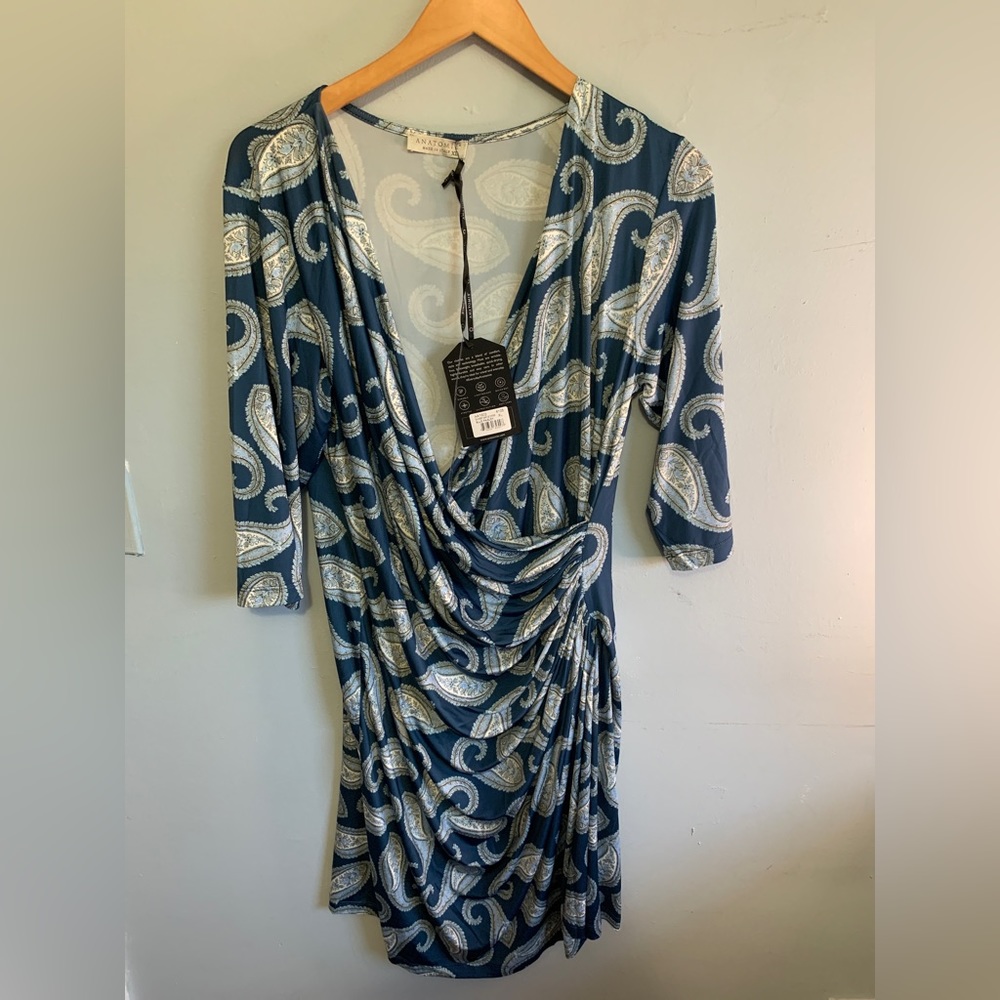 Anatomie summer marine blue paisley dress new XL